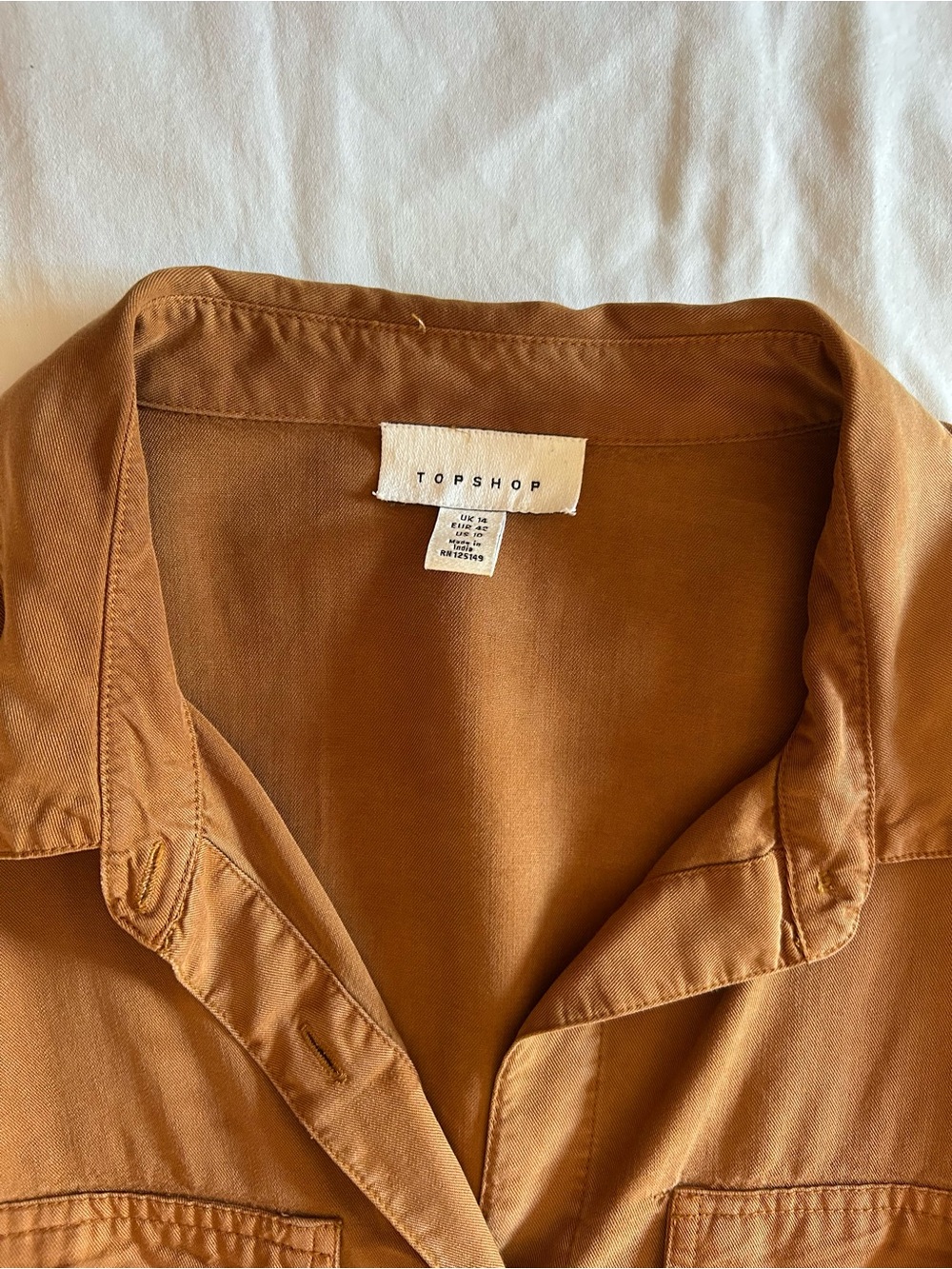 Topshop Rust-Brown Button Up - Picture 2 of 5
